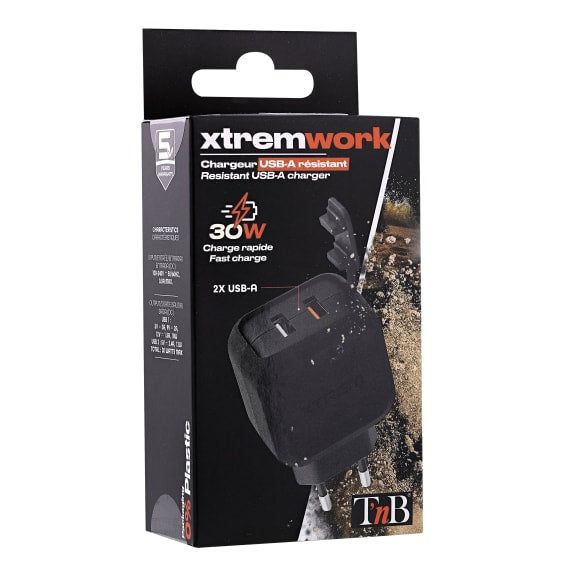T'nB Xtremework USB-Ladegerät 30 W – USB-A×2 – QC 3.0 – Rosa
