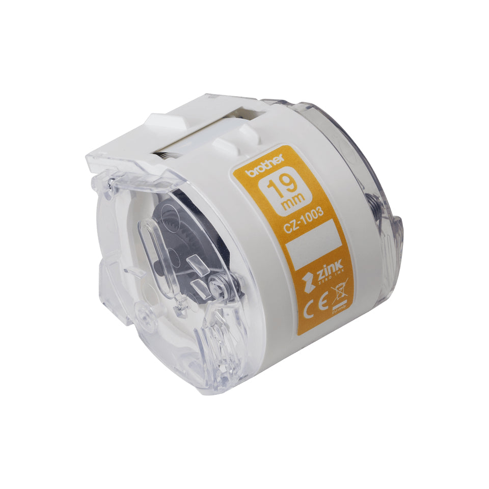 Brother Etiketten, 19 mm × 5 m, weiss, Papier, permanent, für VC-500W