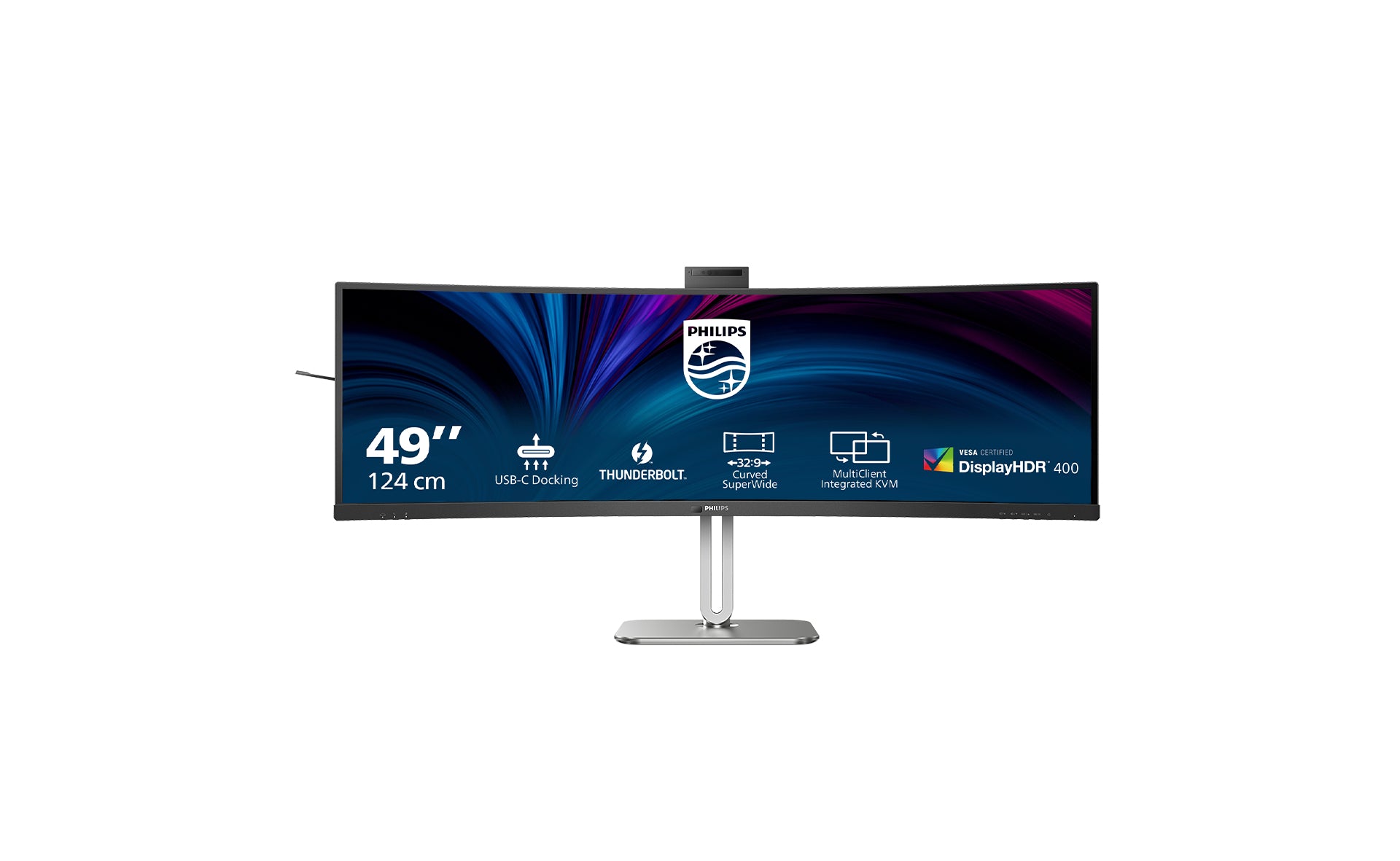Philips 49B2U6903CH/00 – Monitor, 48,8" 5120 × 1440 (Dual QHD), VA, 450 cd/m², Webcam, Schwarz