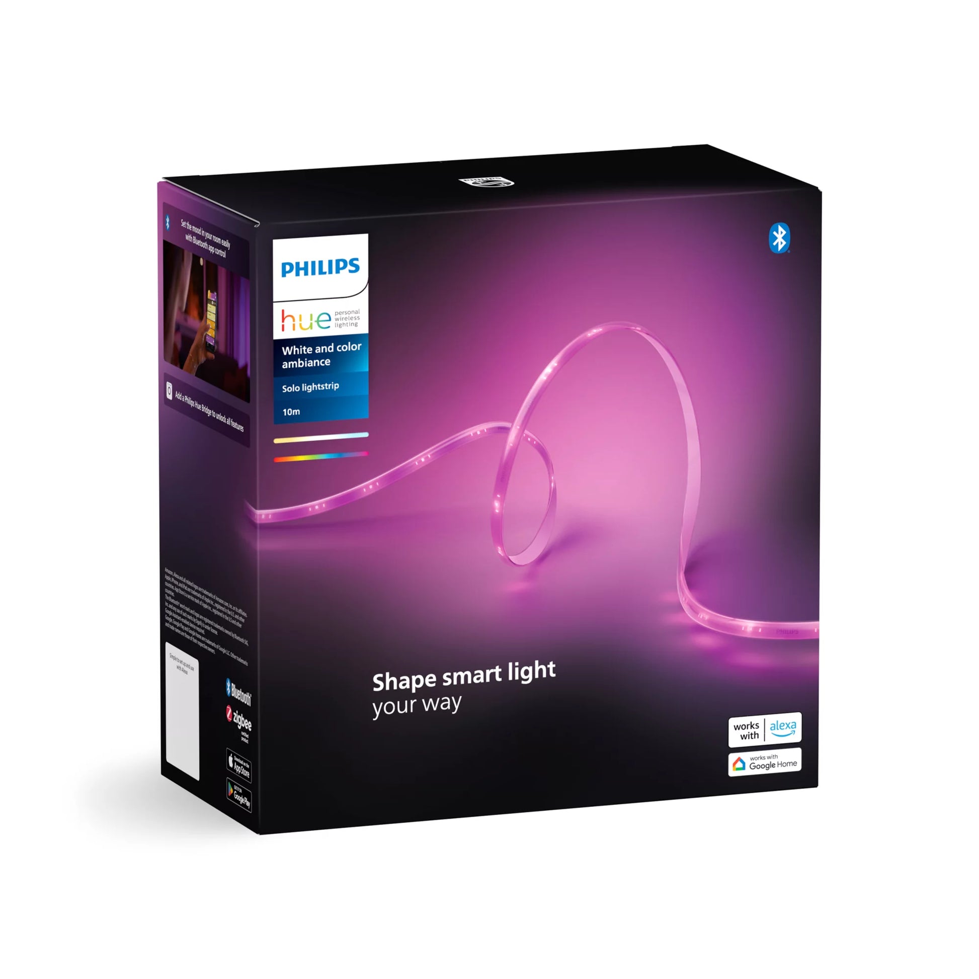 Philips by Signify Philips Hue LED-Strip Lightstrip Essential – 10 m, 1700 lm, 20 W, RGB, dimmbar, für Philips Hue, weiss