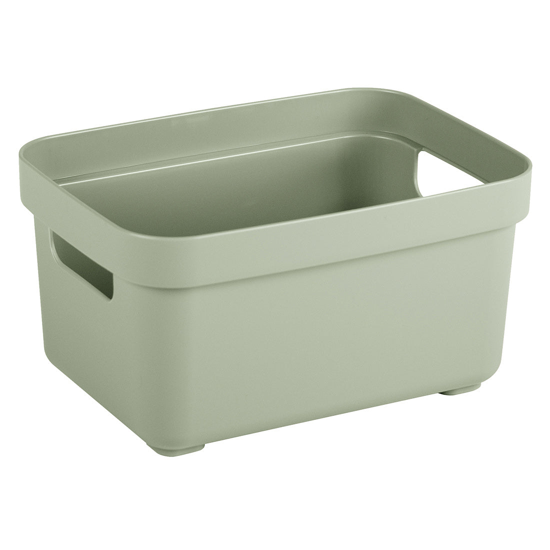 Sigma home Aufbewahrungsbox 2,5 l ohne Deckel – Kunststoff – Grün – stapelbar, mit Griff – 177 × 128 × 93 mm