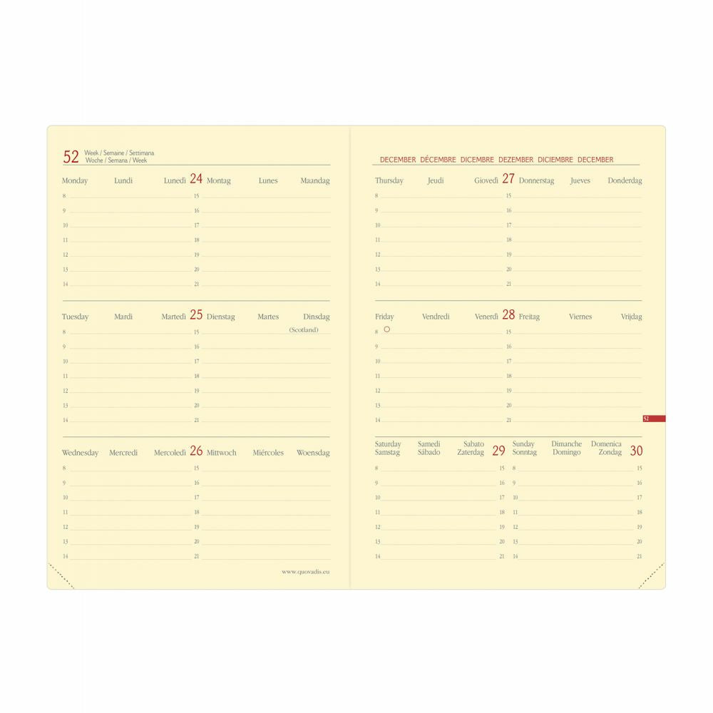 Quo Vadis Horizontal 24 SD Everest – Wochenagenda 2026/27, 1 Woche/2 Seiten, 16 × 24 cm, Softcover, Blau