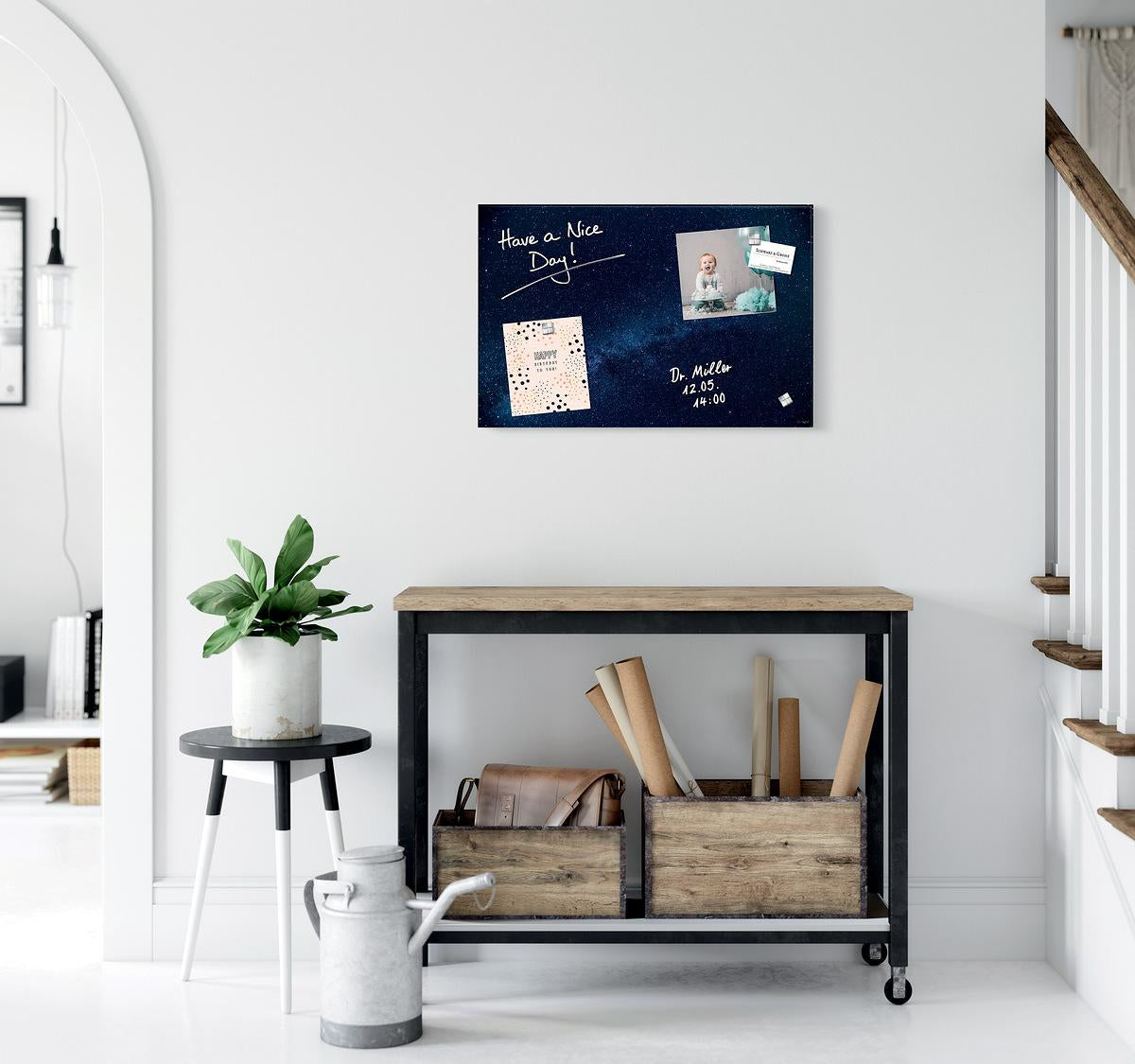 Sigel Whiteboard – 60 × 40 cm, Glas, magnetisch, Wandmontage, inkl. SuperDym Magnetwürfel, Montagesatz