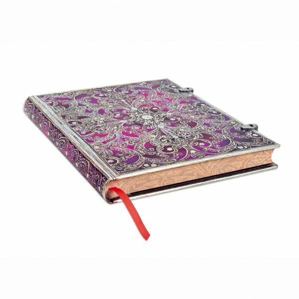 Paperblanks Notizbuch – 180 × 230 mm – 120 g/m² – Hardcover, Einstecktasche, Lesezeichen – Violett – FSC