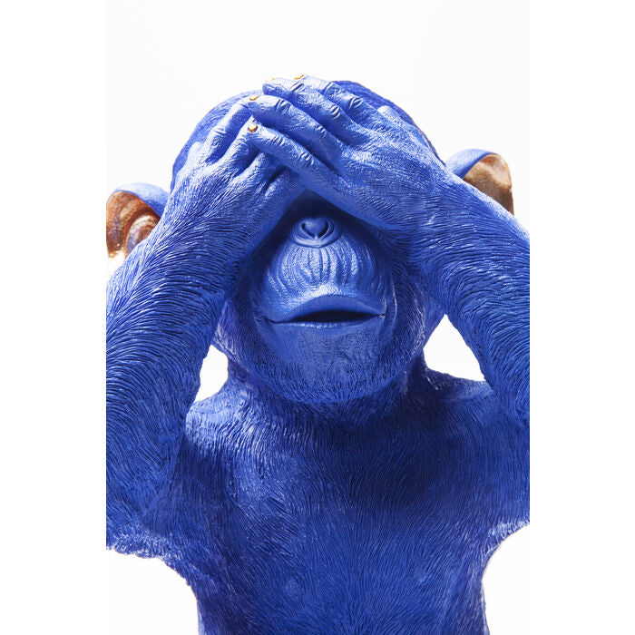 KARE Design Kare Spardose Monkey Mizaru, blau, Kunststoff, 25 × 24 × 35 cm