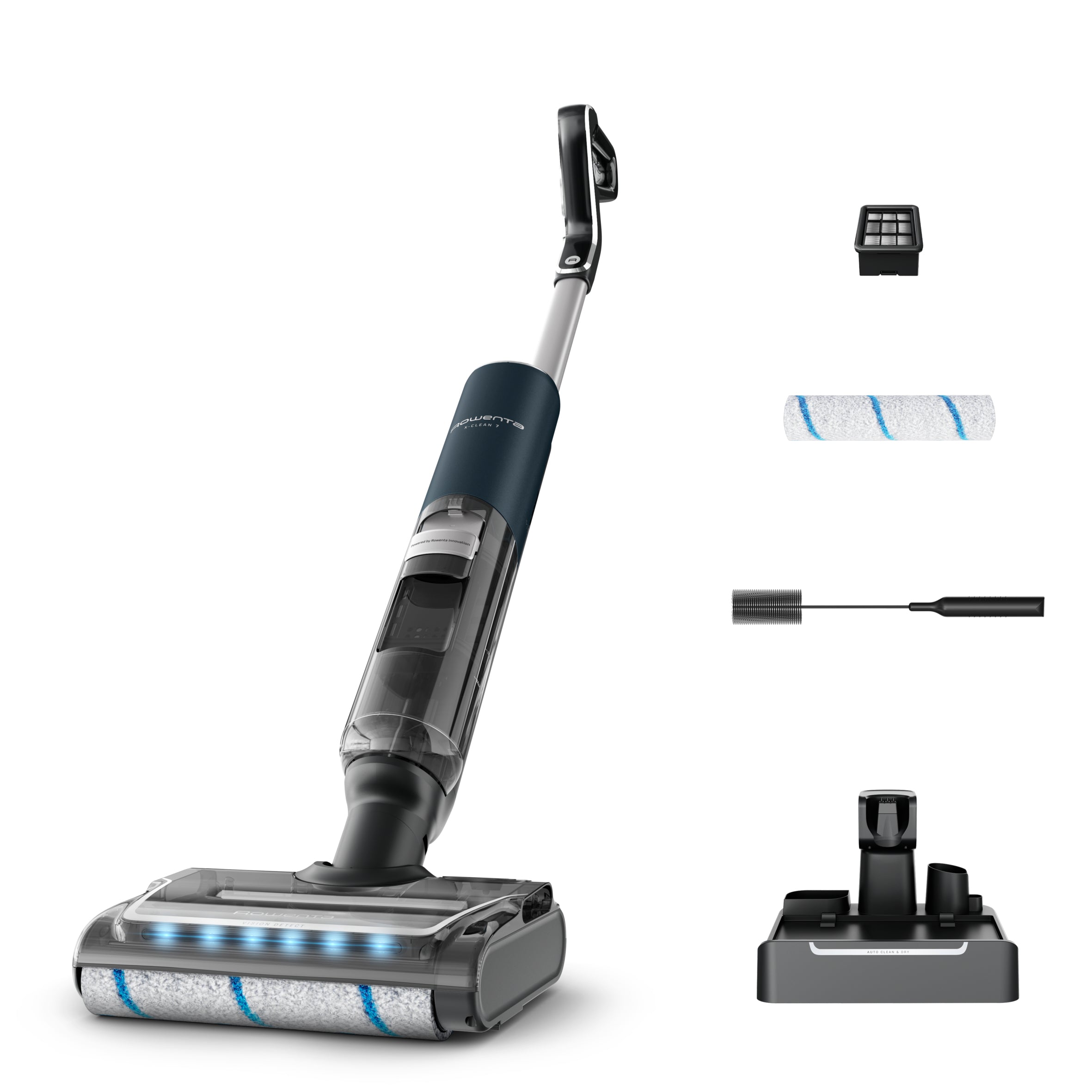 Rowenta Akkustaubsauger X-CLEAN 7 mit Wischfunktion – 50 min, 250 W, Behälter 0,5 l