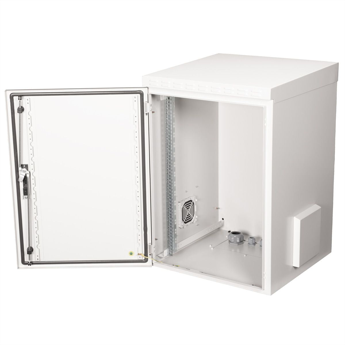 ROLINE Pro – 19" Wandverteiler 16U, IP55, abschliessbar, 600 × 600 × 891 mm, lichtgrau, Stahl