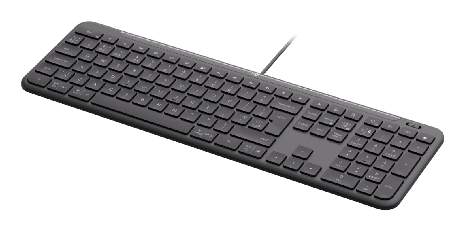 Logitech Signature Slim K620 – Tastatur – Scherenmechanik – Kabelgebunden – USB-C – QWERTY (UK-INT) – Graphit