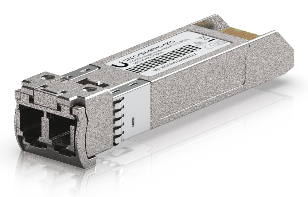 Ubiquiti SFP+ Transceiver – 11,3 Gbit/s, Singlemode LC (UPC), 1270 nm, 20 km, CWDM – Grau/Rot