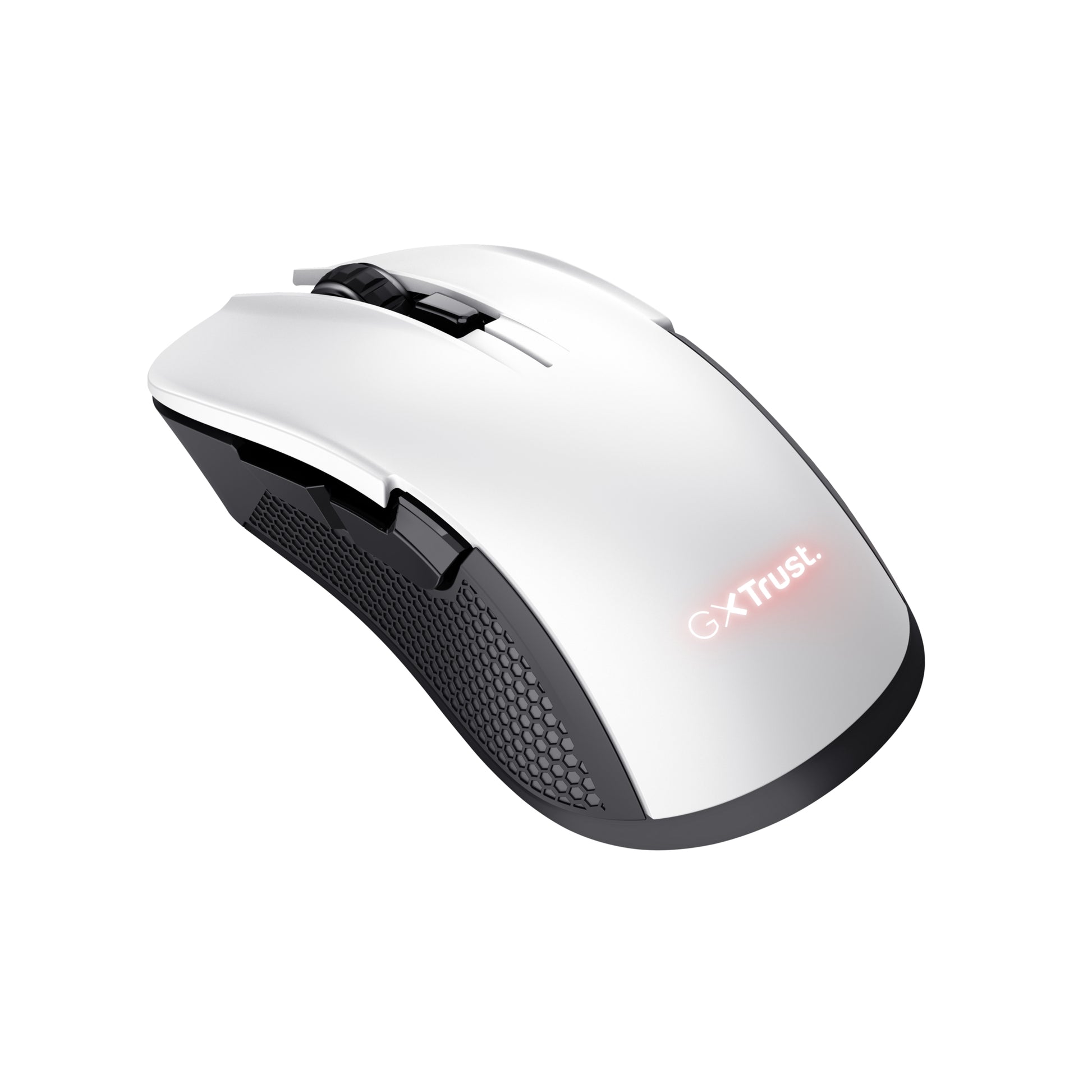 Trust GXT 923W YBAR – Gaming-Maus – Kabellos (2,4 GHz), 7200 DPI, RGB-Beleuchtung, rechts, Weiss