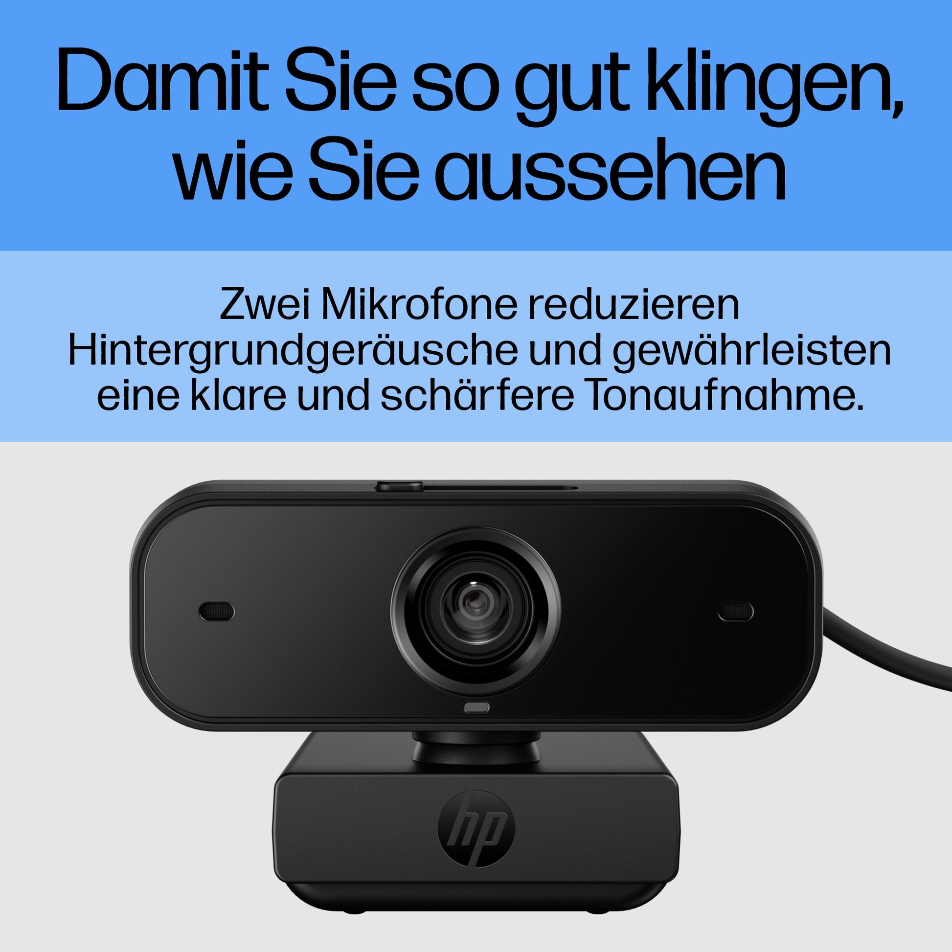 HP 435 Webcam – Full HD 1080p, 30 fps, Autofokus, USB – Schwarz