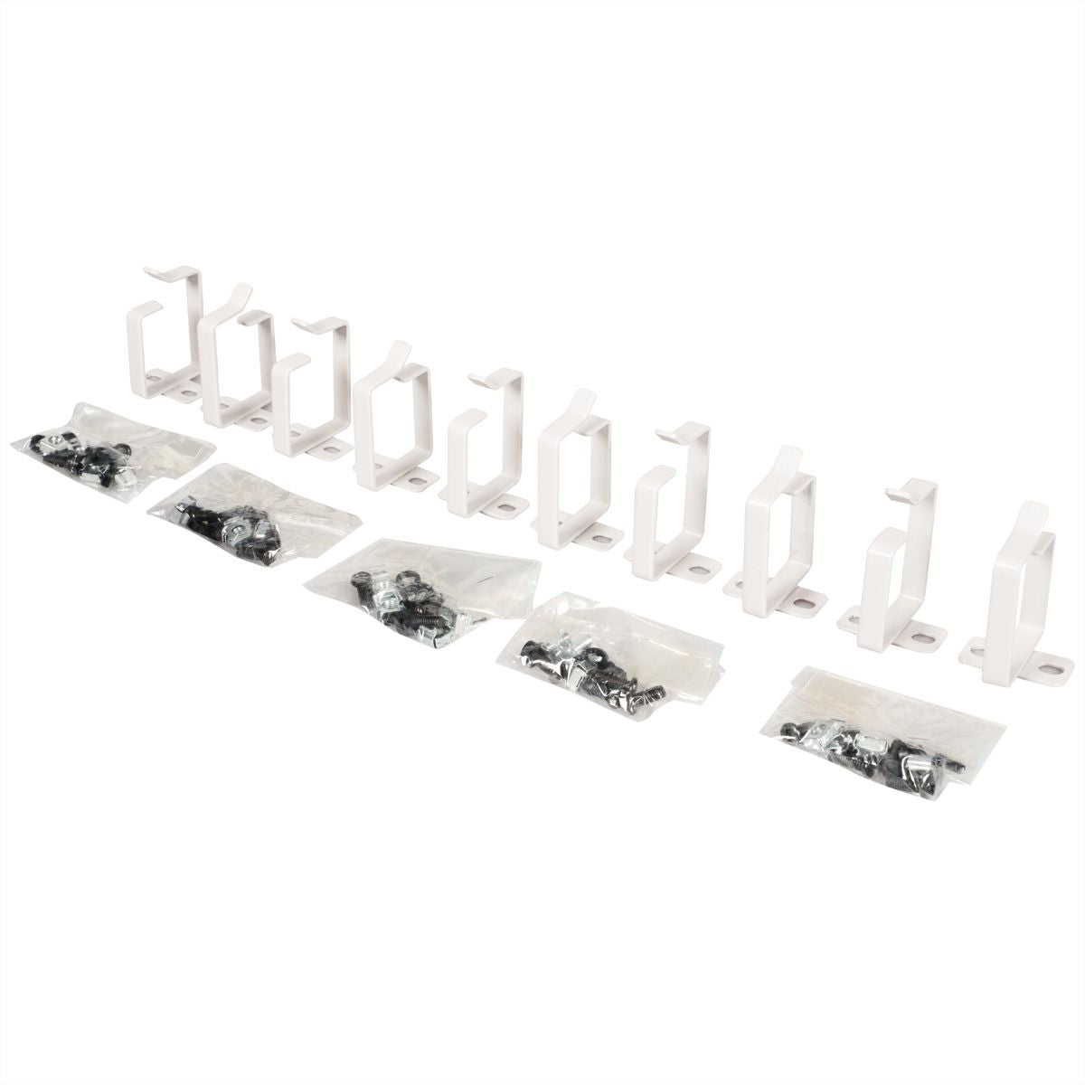 ROLINE Kabelführungsbügel – 10-teilig, mit Montageset, grau, Stahl, B 110 × H 45 × T 44 mm, für 19"-Schrank