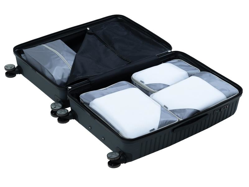 KOOR Packhilfen-Set – mit Reissverschluss, mit Tragegriff – 30 l – Grau, Polyester – 4-teilig