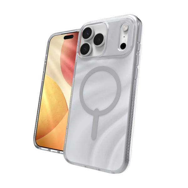 ZAGG Milan Snap Backcover – für Apple iPhone 17 Pro Max, Silber, Zion Glitter Swirl, bis 4 m Sturzsicher