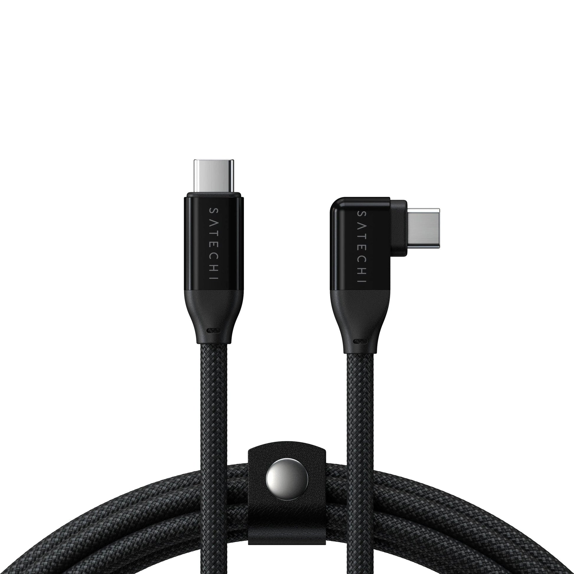 Satechi USB-C auf USB-C Kabel – USB4 20 Gbit/s – 1 m – Abgewinkelt – Schwarz