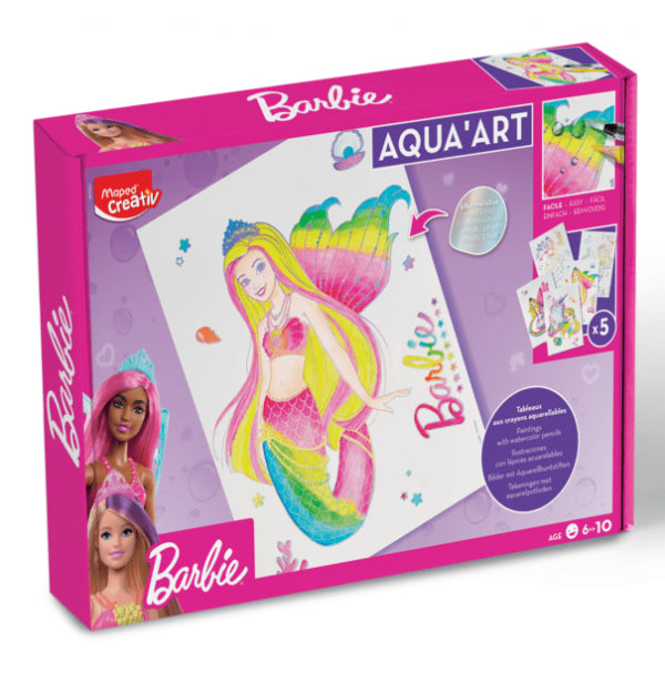 Maped Creativ – Aquarell-Set AQUA ART Barbie (Dreamtopia) – 29,7 × 21 cm – 25-teilig – ab 6 Jahren