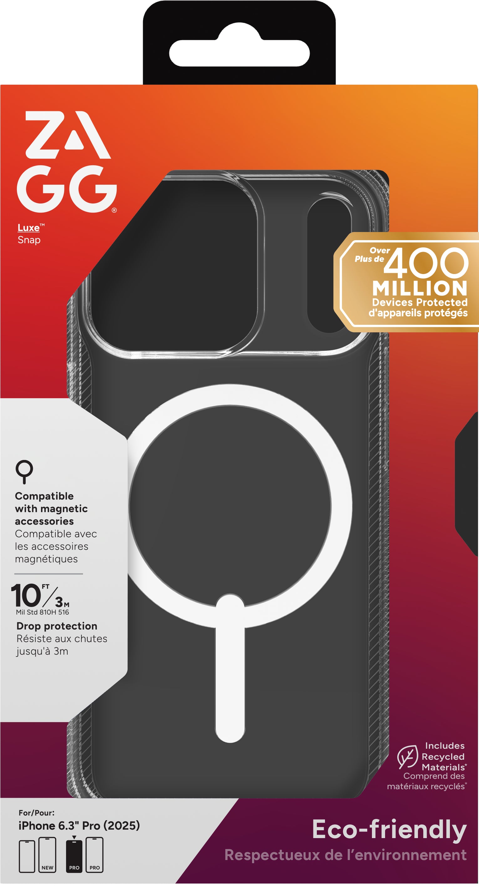 ZAGG Backcover LUXE SNAP – für Apple iPhone 17 Pro – transparent