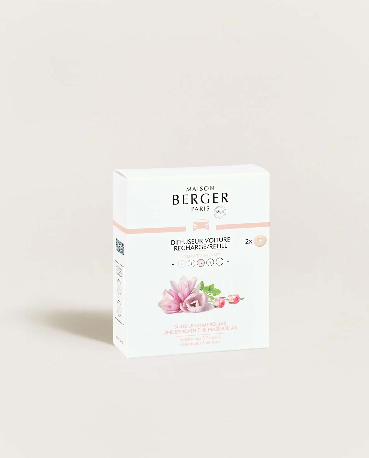 Maison Berger Paris Sous les Magnolias – Auto-Lufterfrischer Nachfüllung, 2er-Pack