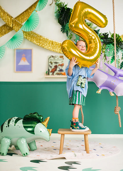 PartyDeco Folienballon Zahl 5 – Gold – 86 cm – Folie – 1 Stk
