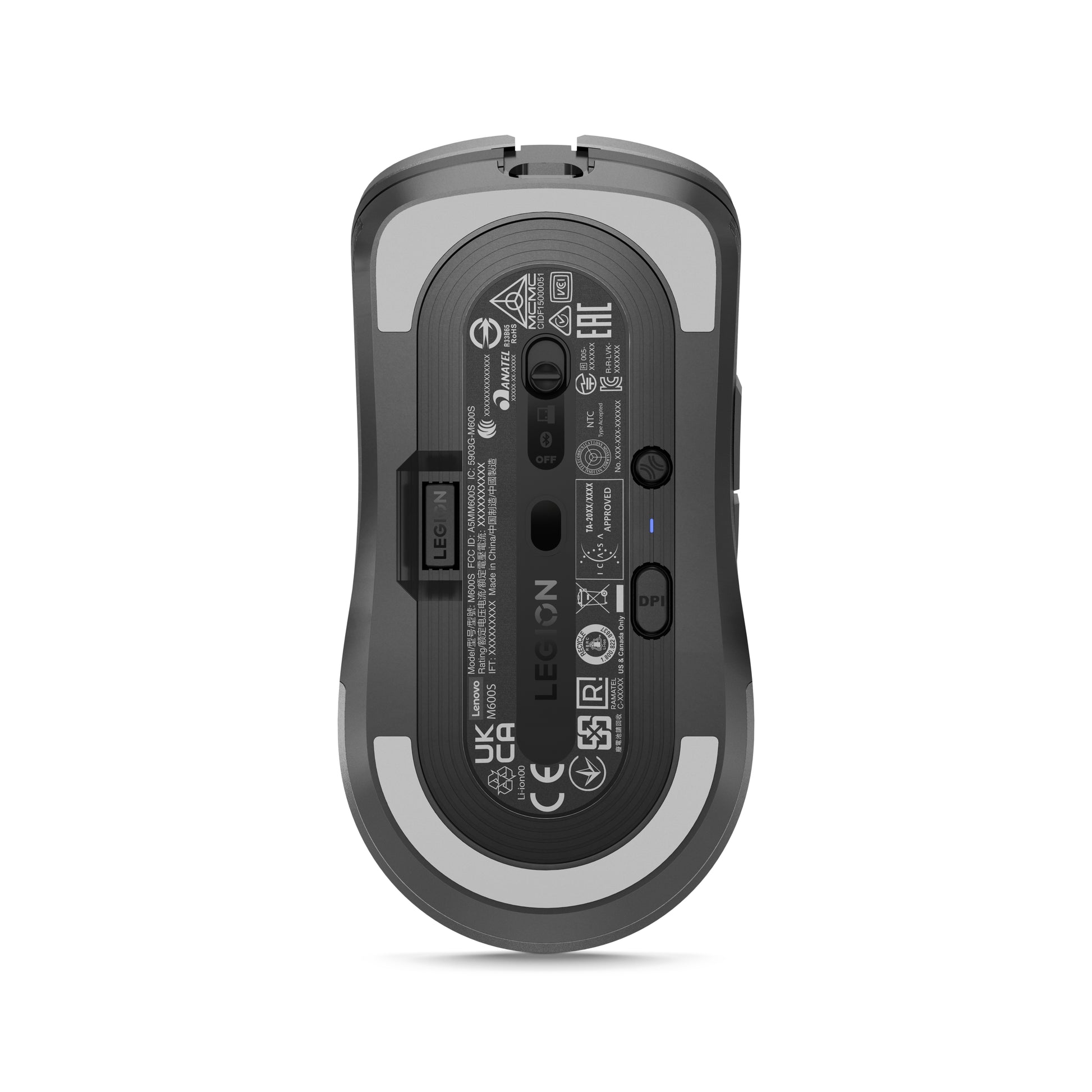 Lenovo Legion M600S – Gaming-Maus – Kabellos (Bluetooth/2,4 GHz), 19000 DPI, Grau