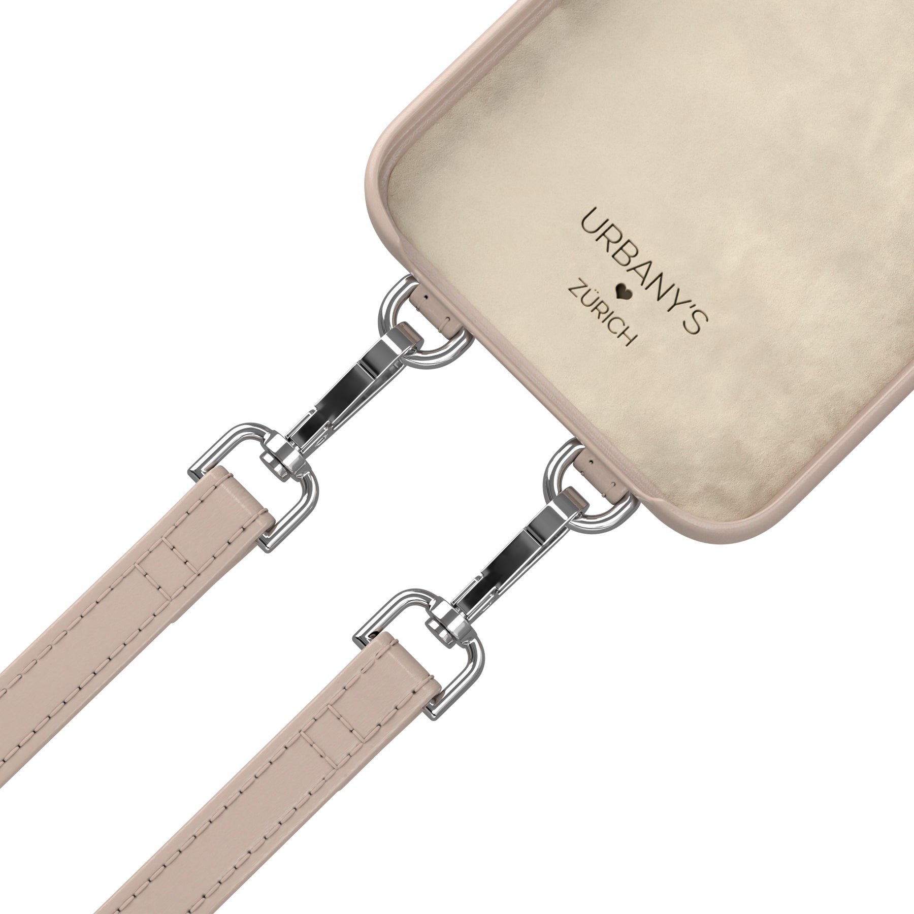 Urbany's Necklace-Hülle Beach Beauty – für Apple iPhone 15 Pro Max – beige – Kunstleder – mit Kordel