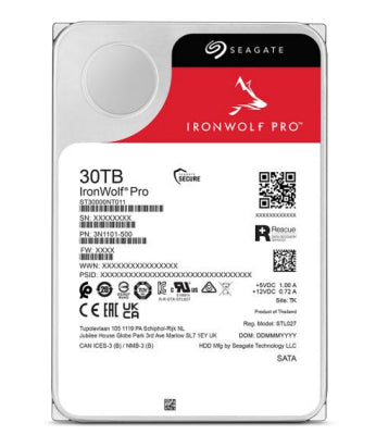 Seagate IronWolf Pro ST30000NT011 – 30 TB, 3,5" HDD, SATA III, 7200 U/min, 512 MB Cache, für NAS