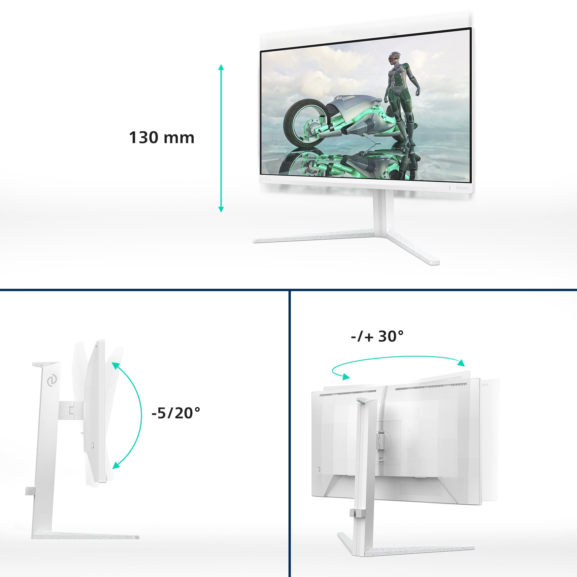 Philips 27M2N3201A/00 – Monitor, 27", 180 Hz, 300 cd/m², Adaptive Sync, Lautsprecher, VESA 100 × 100, Schwarz