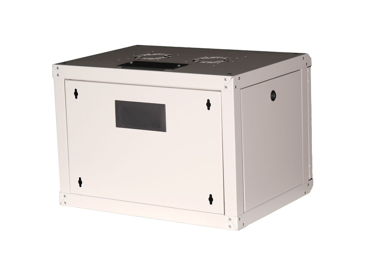 ROLINE Pro – 19" Wandverteiler 7U, IP20, abschliessbar, 600 × 450 × 418 mm, lichtgrau