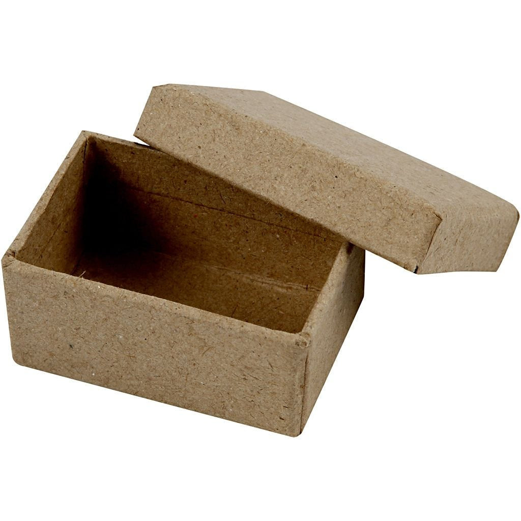 Creativ Company Aufbewahrungsbox – 70 × 50 × 35 mm, Papier, mit Deckel, natur – 24 Stk.