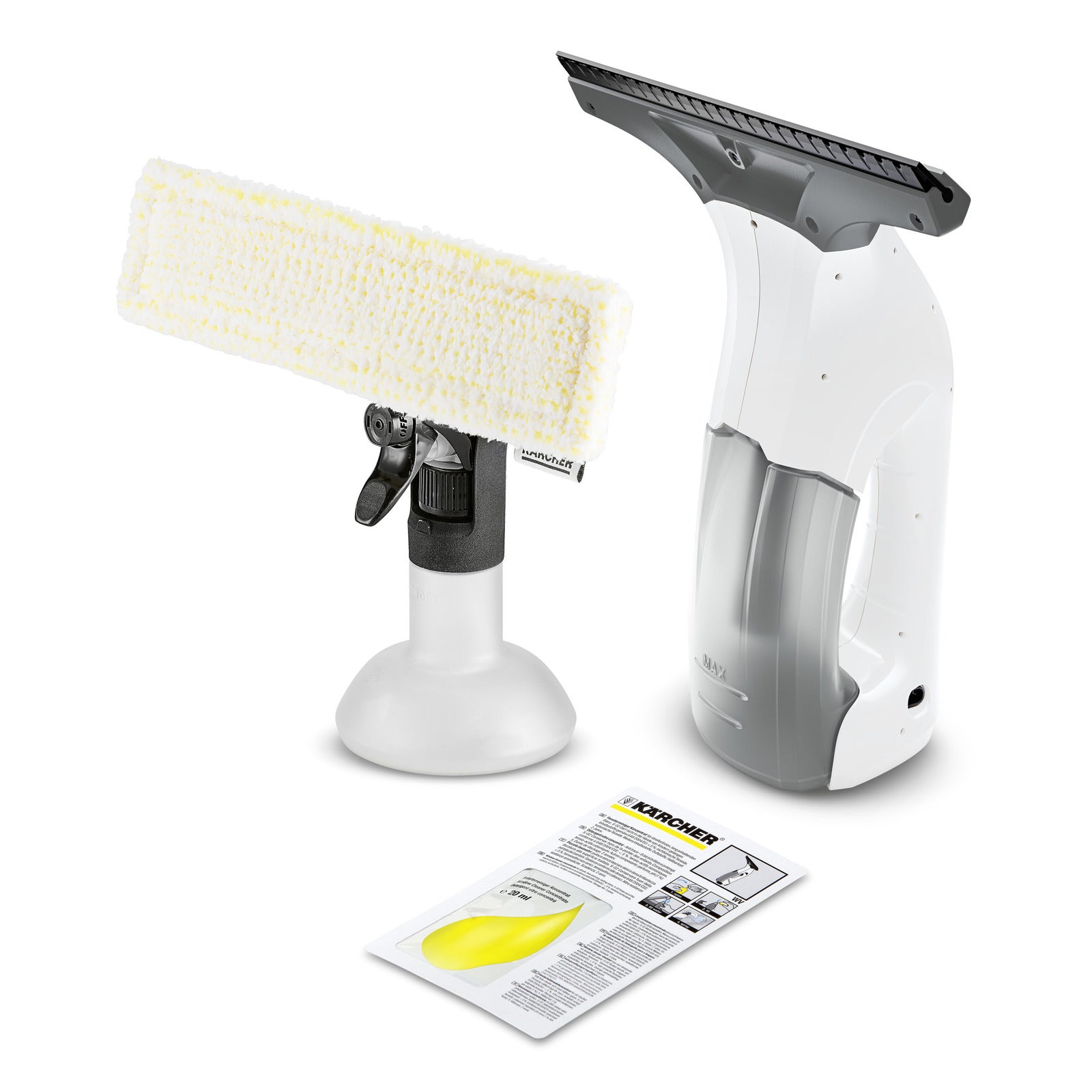 Kärcher WV 1 Plus – Fenstersauger – Arbeitsbreite 28 cm, Laufzeit 25 min, Tank 100 ml, 70 m², Weiss