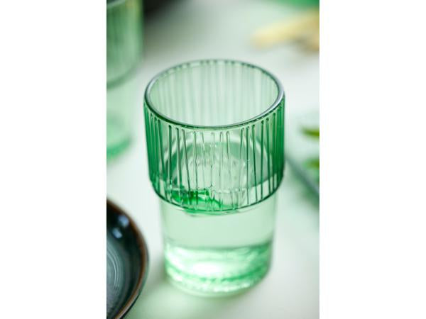 BITZ Latte Macchiato Becher Kusintha – 4er Set, 380 ml, Glas, Grün, spülmaschinenfest