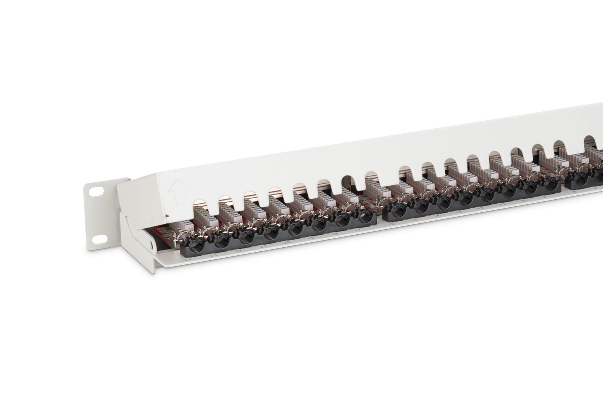 Digitus Patchpanel – 24× Gigabit, Cat6a (Klasse EA), geschirmt, 1U, Grau