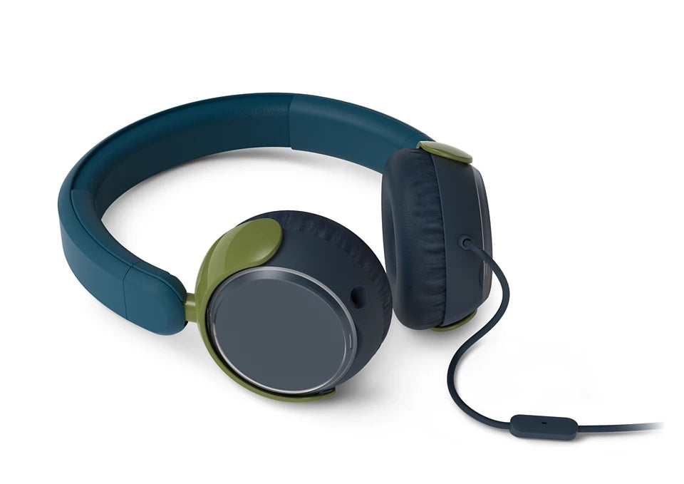 Philips TAK2000CT/00 Kinderkopfhörer – On-Ear, Stereo, Kabel, 3,5 mm Klinke, 85 dB Lautstärke-Limit, Blaugrün