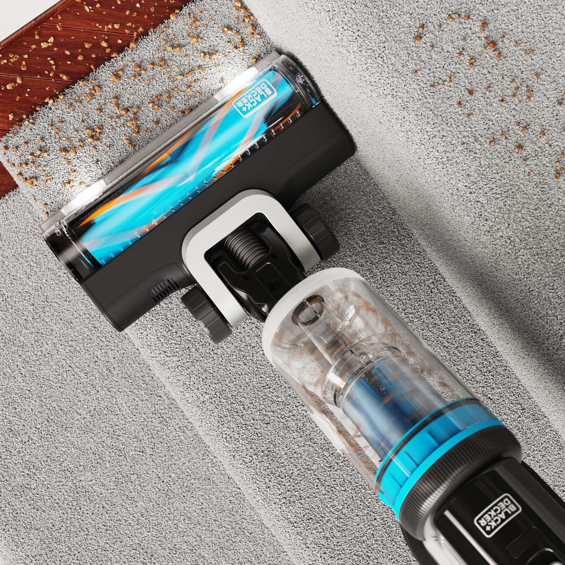 Black & Decker Akku-Stielsauger – BHFEB520D1, Schwarz/Transparent/Weiss, 2-in-1