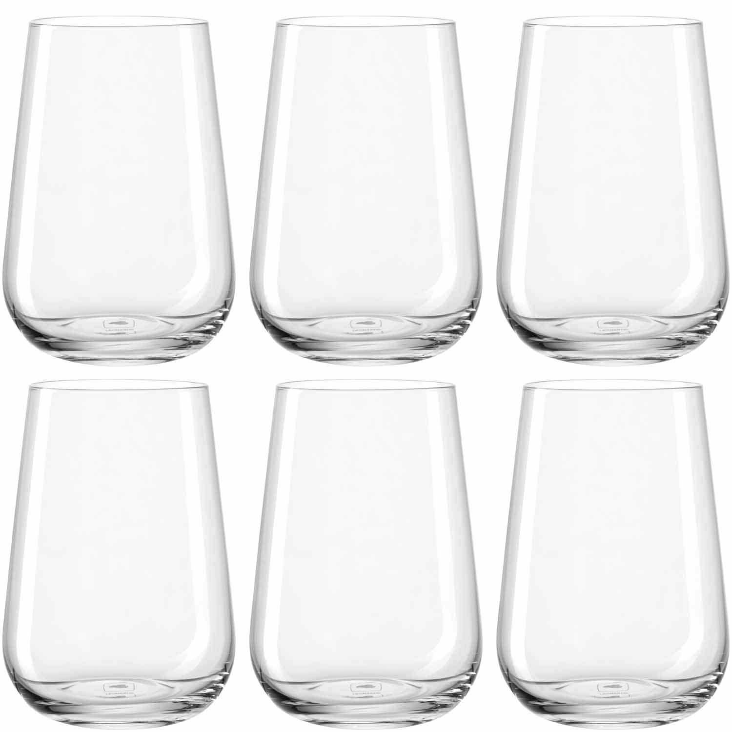 LEONARDO Trinkglas Paladino – 6er Set, 370 ml, Ø 7,8 cm, H 11,5 cm, Kristallglas, spülmaschinenfest