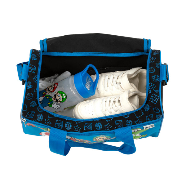 Scooli Sporttasche Super Mario – 8 l, Polyester, Schwarz, 33 × 22 × 10 cm