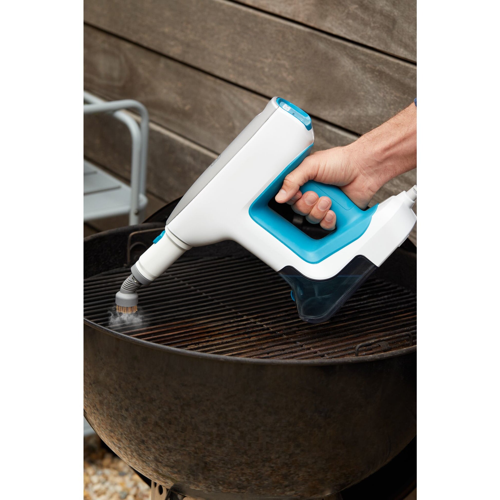 Black & Decker Dampfbesen – 500 ml, türkis, weiss, für Hartböden