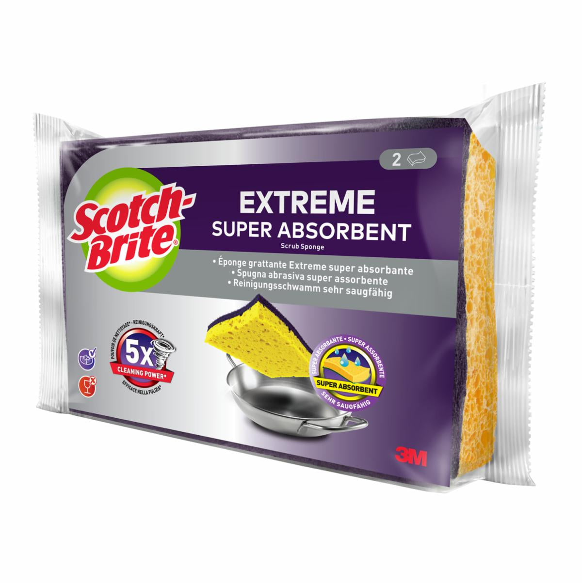 Scotch-Brite Naturschwamm – Rechteckig, für Grill, mehrfarbig, 2 Stk.