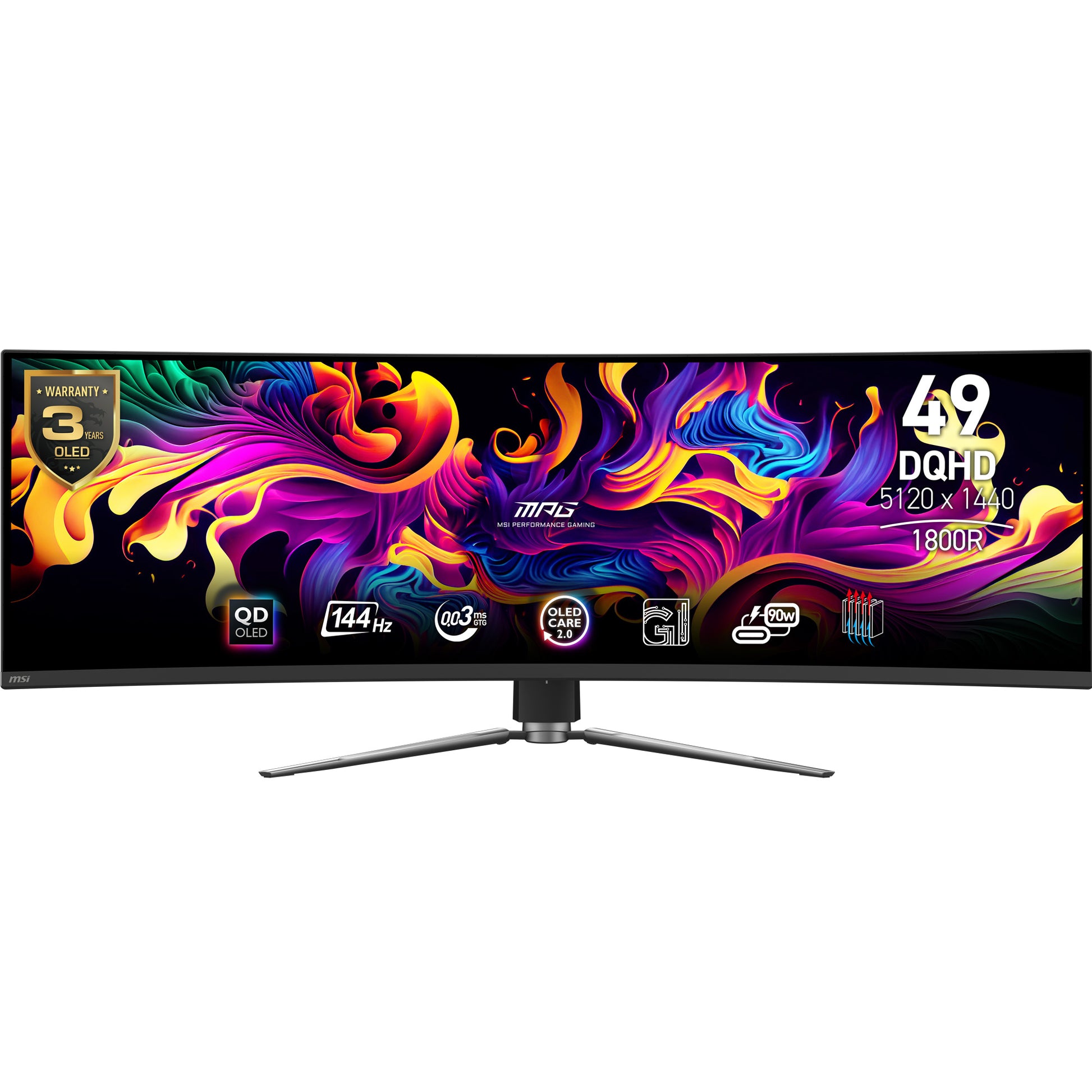 MSI MPG 491CQPDE – Monitor, 49", 5120 × 1440, QD-OLED, Gebogen