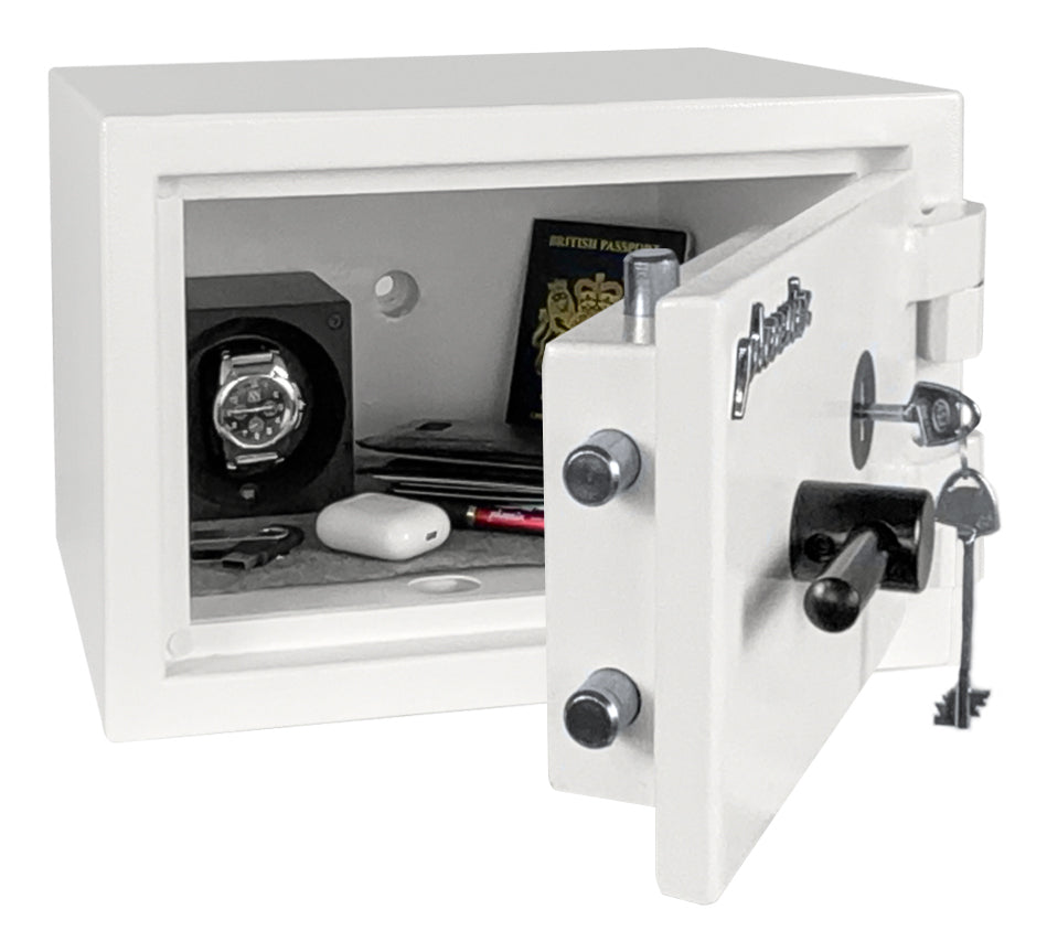 Phoenix Safe Co. Phoenix Tresor SS1451K – Schlüsselschloss – 370 × 310 × 250 mm – Bodenmontage – Weiss