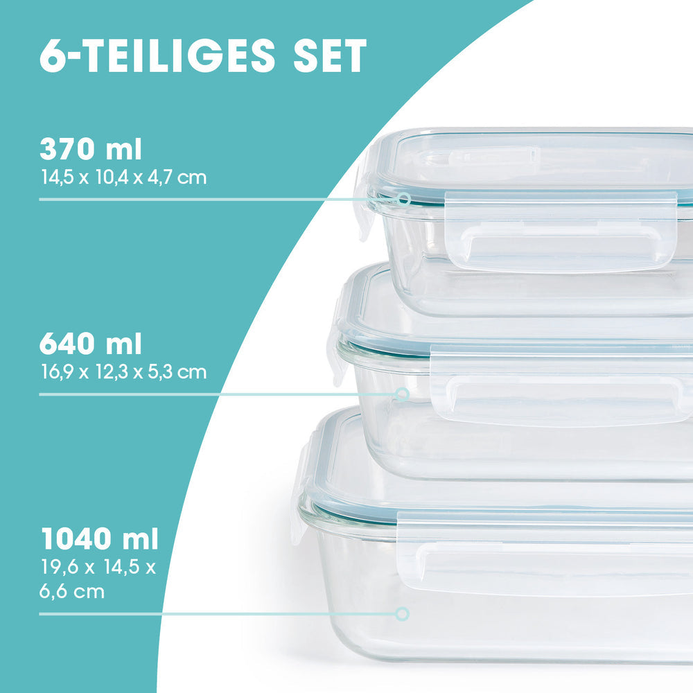 Gourmetmaxx 3-teiliges Vorratsbehälter-Set, 2,1 l, Glas/Polypropylen (PP)/Silikon, Transparent