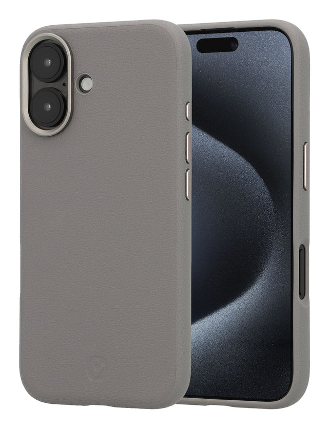 Valenta Backcover – für Apple iPhone 16 – grau – Kunstleder, MagSafe-kompatibel