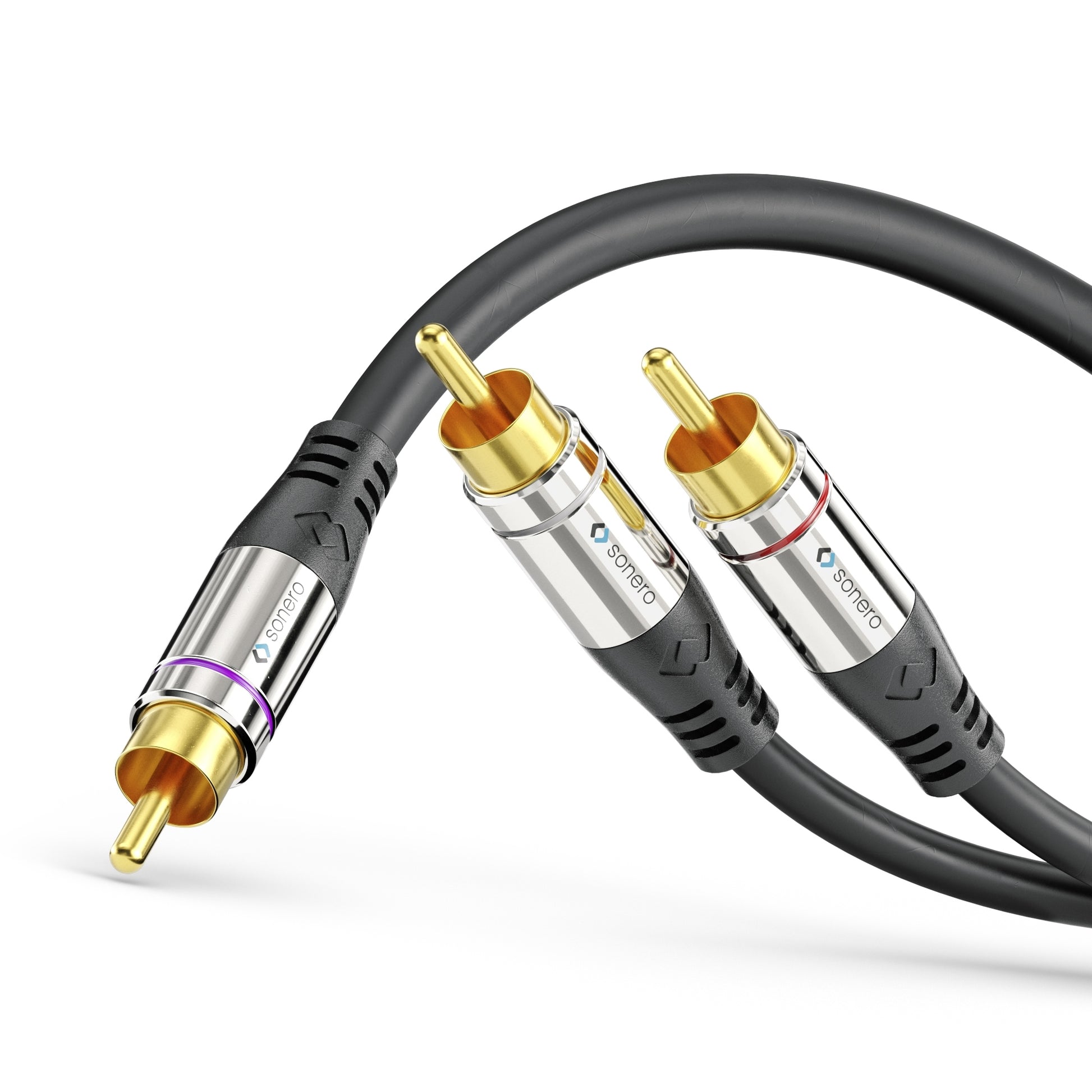 Sonero Cinch-Kabel (2×) – Cinch Stecker–2× Cinch Stecker – 1,5 m, vergoldete Stecker