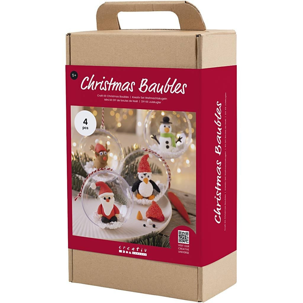 Creativ Company Bastelset – Weihnachtskugeln – 4-teilig – ab 5 Jahren