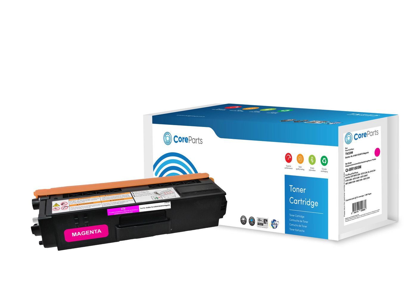 CoreParts TN-320M Magenta Toner – Kompatibel – 1'500 Seiten – für Brother HL-4140 CN/HL-4150 CDN/HL-4570 CDW