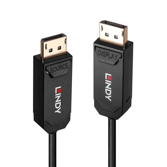 Lindy DisplayPort-zu-DisplayPort-Kabel – 40 m, rund, 24 Gbit/s, schwarz