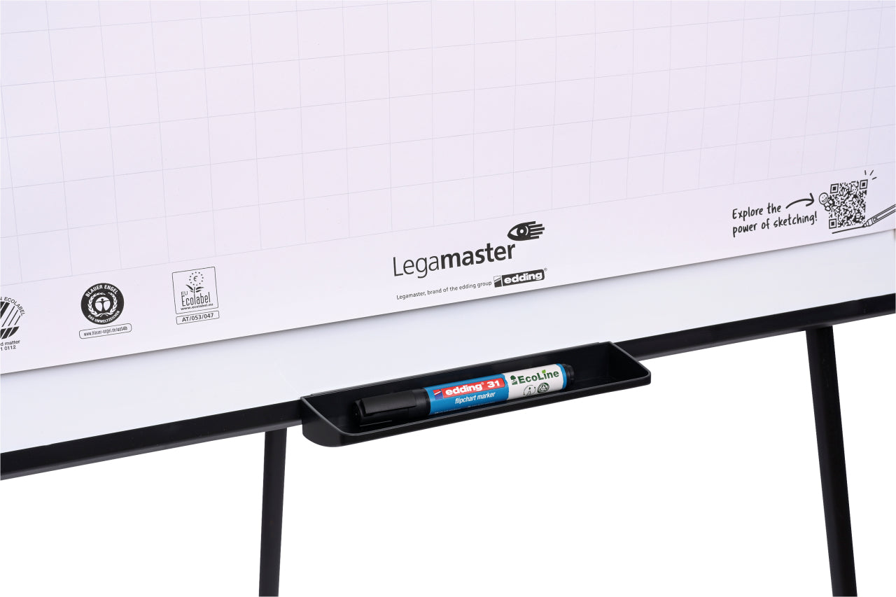 Legamaster Sketch Easy Flipchart Schwarz – Dreibein Stabil, 187 cm