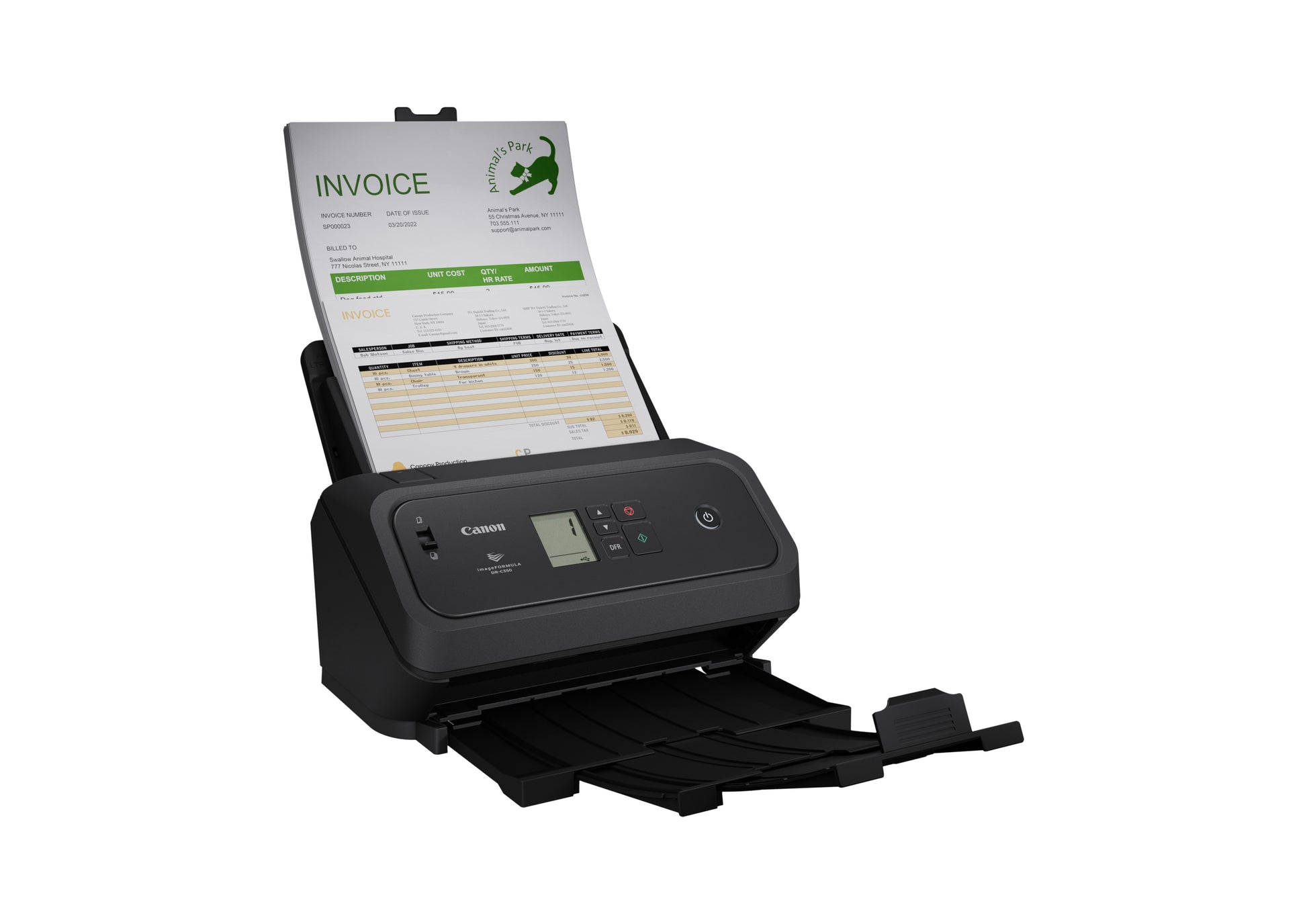 Canon DR-C340 – Flachbettscanner mit ADF, Legal, Duplex, 80 Seiten/Min., 600 dpi, ADF 7000 Blatt, LAN, USB, für Linux