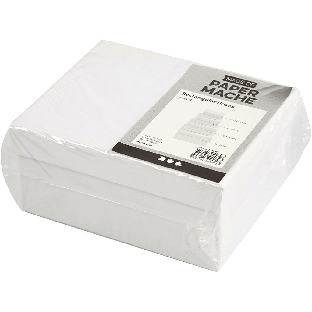 Creativ Company Geschenkbox Karton Weiss – 95 × 65 mm – 4 Stk.
