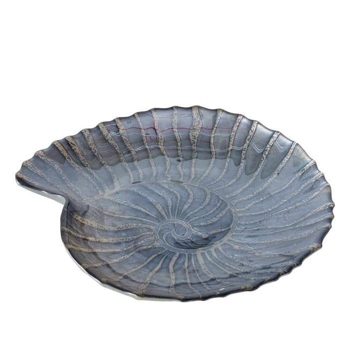 Boltze Schale Zula – 23,5 × 25,0 × 4,0 cm, Glas, Dunkelblau